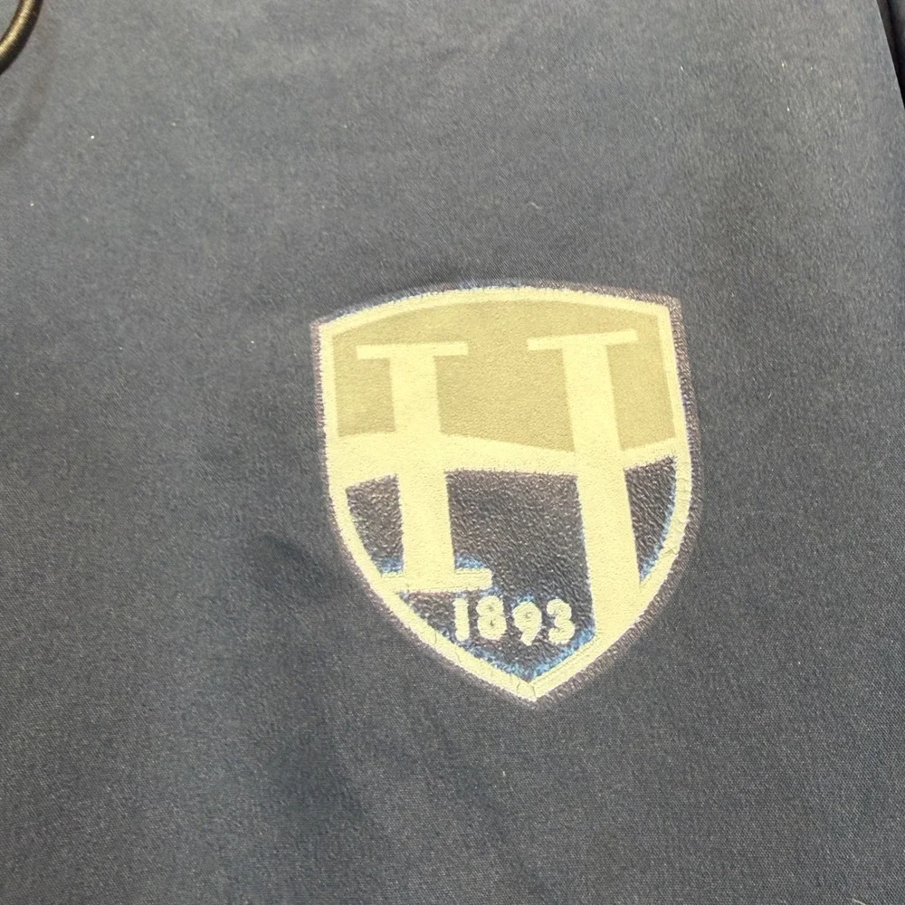 Hood College Blazers Champion Windbreaker XL Navy Blue Quarter Zip Hooded Jacket